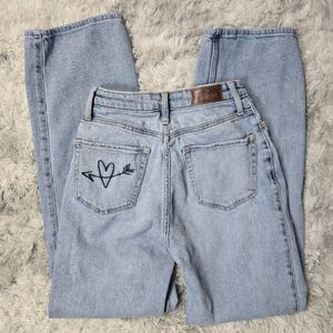 Hollister Ultra High Rise Dad Jeans Distressed Vintage Stretch 0R